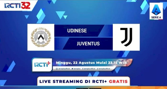 Link Live Streaming Gratis Serie A Udinese vs Juventus, Tayang Malam Ini